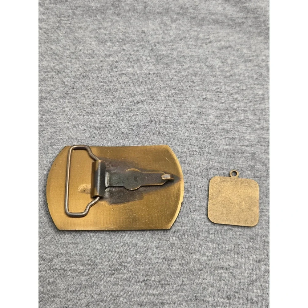 KOMATSU D65E Bulldozer Crawler Tractor Solid Brass Belt Buckle and Keychain Fob